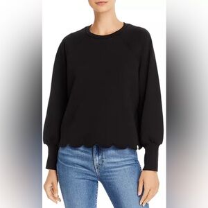 Frame Scalloped Crewneck Sweatshirt